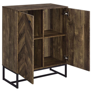 Gabinete decorativo Carolyn de madera de ingeniería de dos puertas, roble rústico
