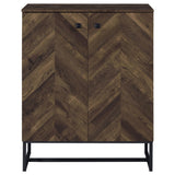 Gabinete decorativo Carolyn de madera de ingeniería de dos puertas, roble rústico