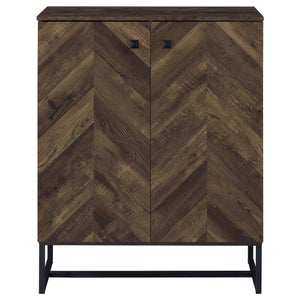Gabinete decorativo Carolyn de madera de ingeniería de dos puertas, roble rústico