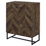 Gabinete decorativo Carolyn de madera de ingeniería de dos puertas, roble rústico