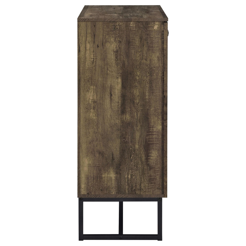 Gabinete decorativo Carolyn de madera de ingeniería de dos puertas, roble rústico