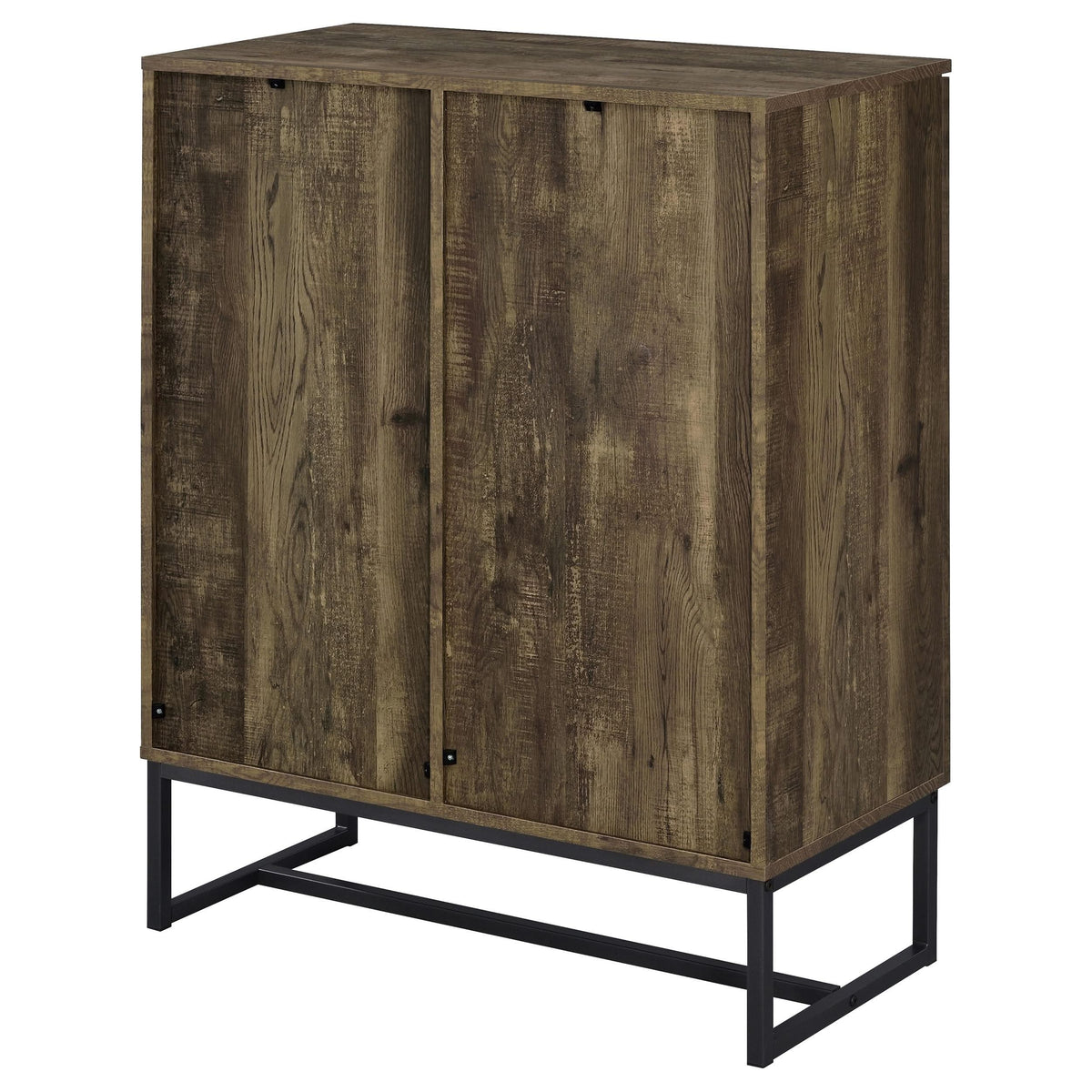 Gabinete decorativo Carolyn de madera de ingeniería de dos puertas, roble rústico