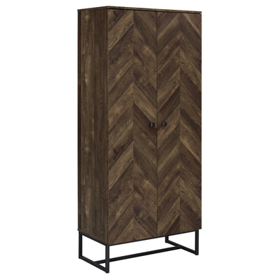 Gabinete decorativo Carolyn de madera de ingeniería de dos puertas, roble rústico