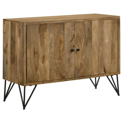 Gabinete de almacenamiento de madera de 2 puertas Eileen con acento natural