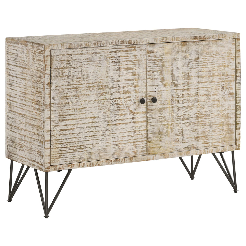 Eileen 2-door Wood Storage Accent Cabinet White Washed