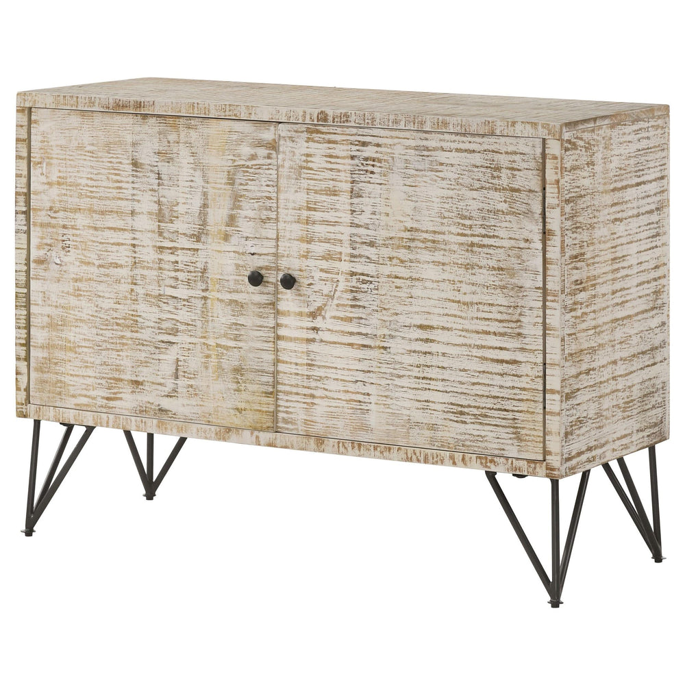 Eileen 2-door Wood Storage Accent Cabinet White Washed