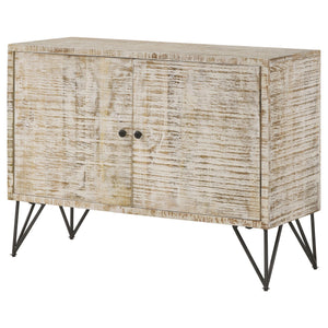Eileen 2-door Wood Storage Accent Cabinet White Washed