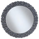 Espejo de pared redondo de cristal Claudette de 32 x 32 pulgadas, color gris