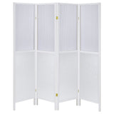 Mattison 4-Panel Room Divider Folding Shoji Screen White