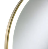 Espejo de tocador redondo Jocelyn con luz LED y base de mármol blanco dorado