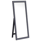 Espejo de pie Windrose LED templado de 28 x 67 pulgadas, negro