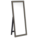Espejo de pie Windrose LED templado de 28 x 67 pulgadas, negro