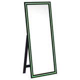 Espejo de pie Windrose LED templado de 28 x 67 pulgadas, negro