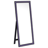 Espejo de pie Windrose LED templado de 28 x 67 pulgadas, negro