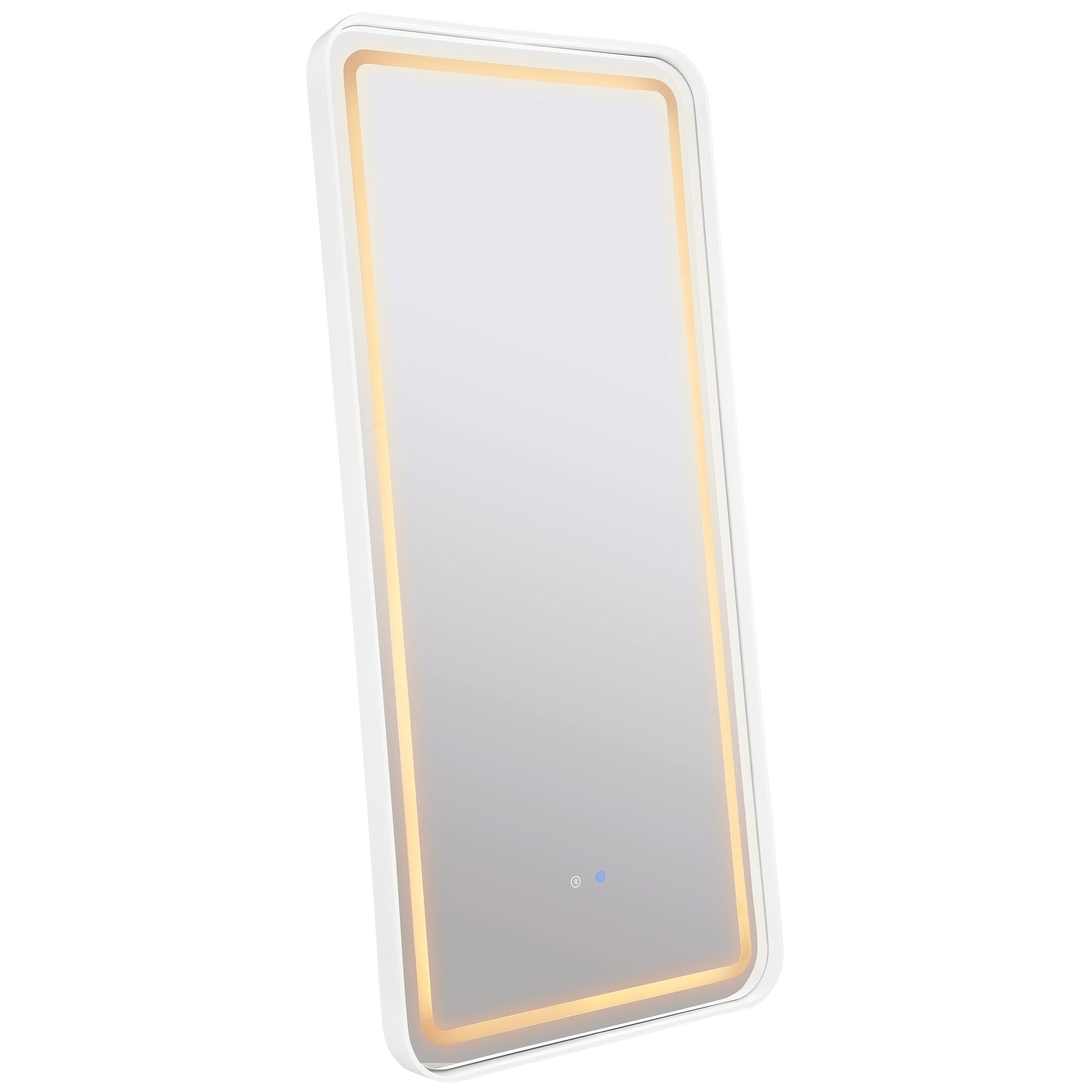 Glendora 32 x 71 Inch LED Standing Mirror BT Speakers Black