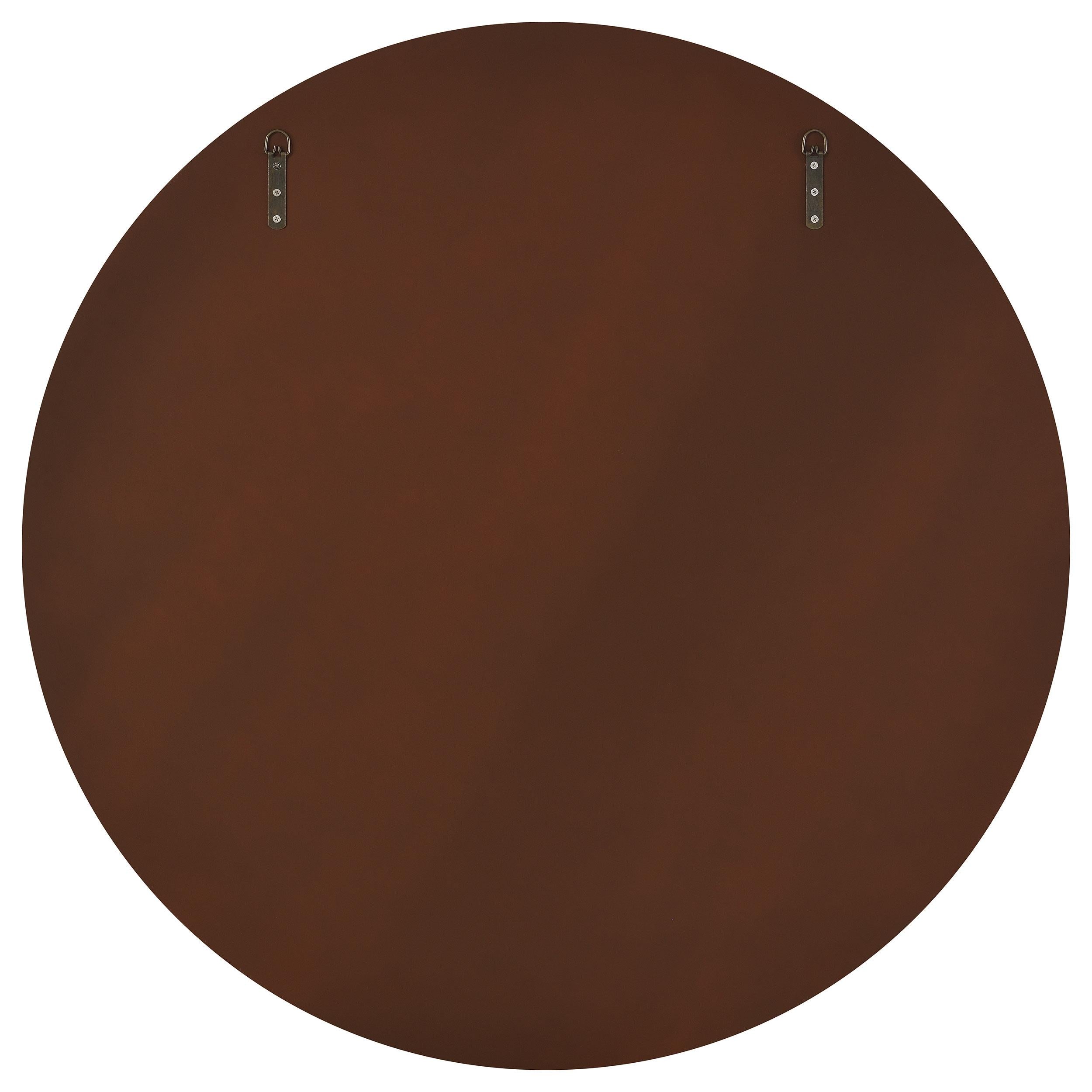 Dexter 40 x 40 Inch Round Reeding Frame Wall Mirror Brown