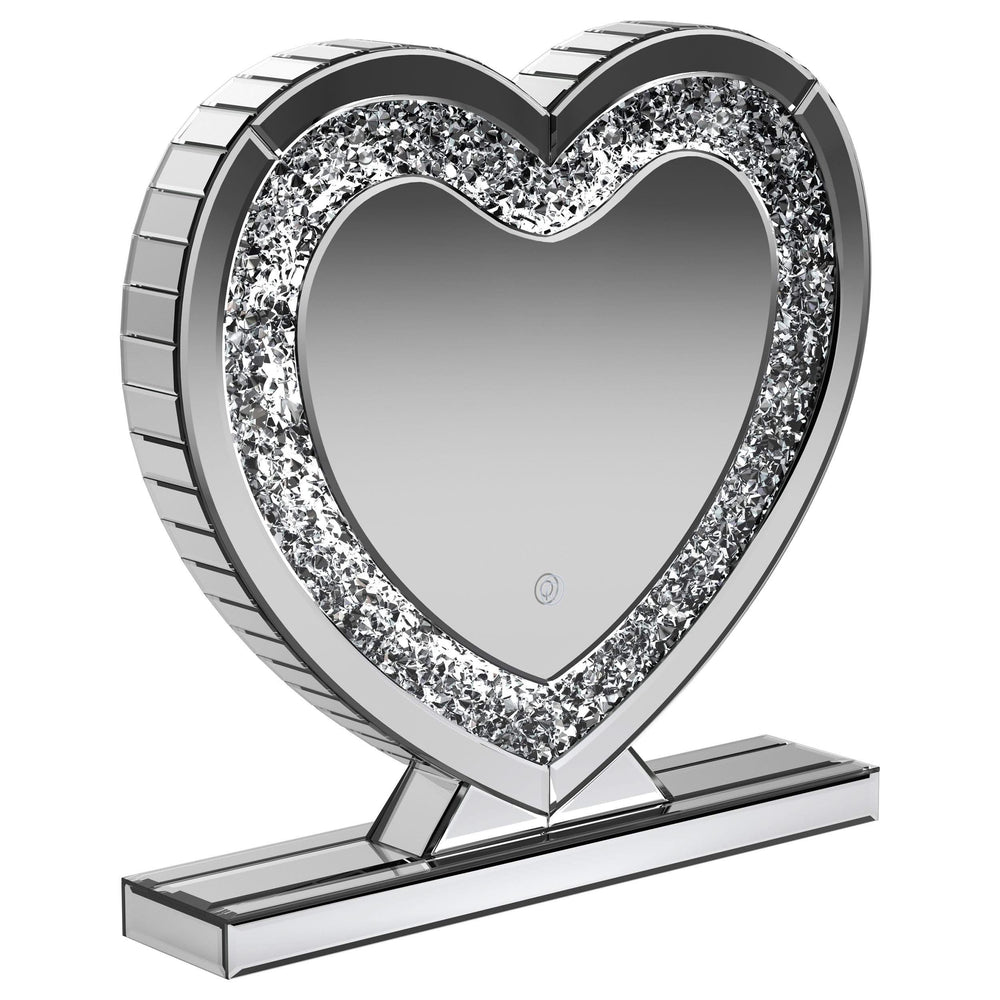Espejo de tocador Euston en forma de corazón plateado