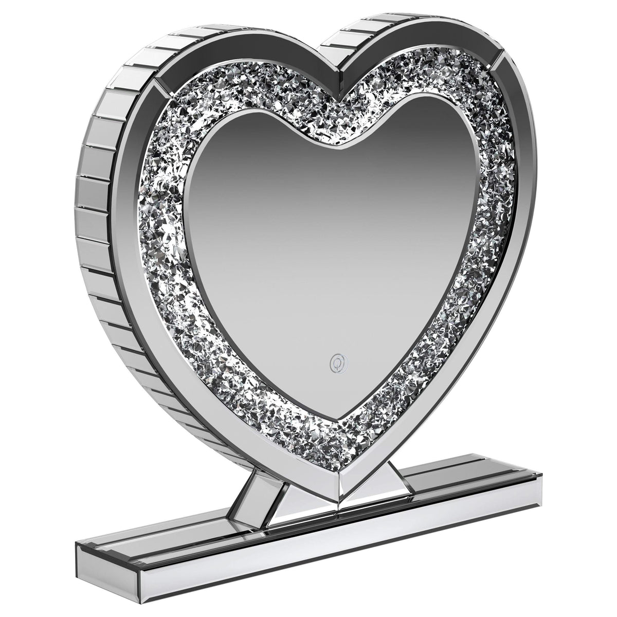 Espejo de tocador Euston en forma de corazón plateado