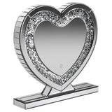 Espejo de tocador Euston en forma de corazón plateado