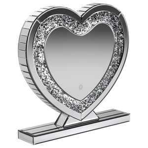 Espejo de tocador Euston en forma de corazón plateado