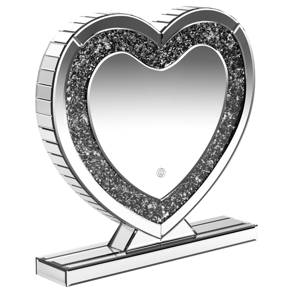 Espejo de tocador Euston en forma de corazón plateado