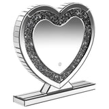 Espejo de tocador Euston en forma de corazón plateado