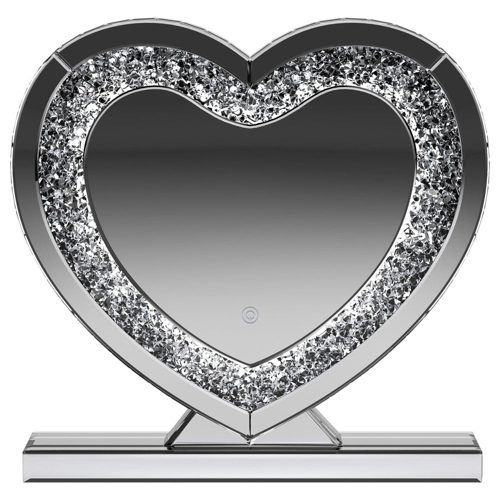 Espejo de tocador Euston en forma de corazón plateado