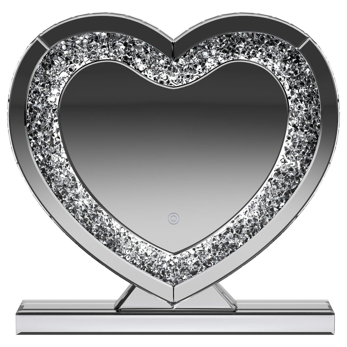 Espejo de tocador Euston en forma de corazón plateado