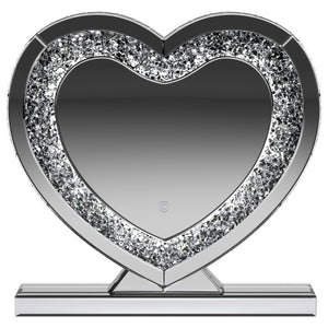 Espejo de tocador Euston en forma de corazón plateado