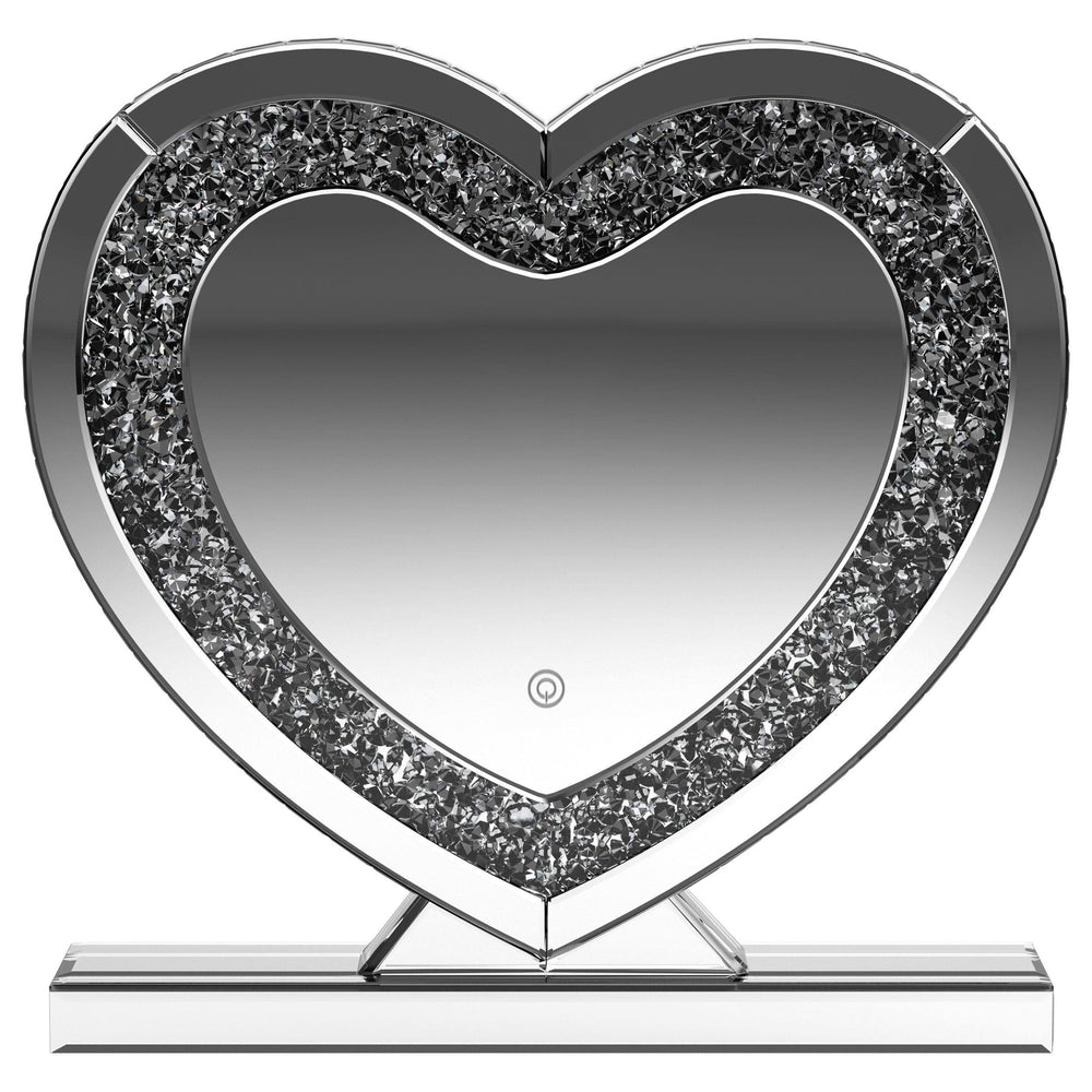 Espejo de tocador Euston en forma de corazón plateado