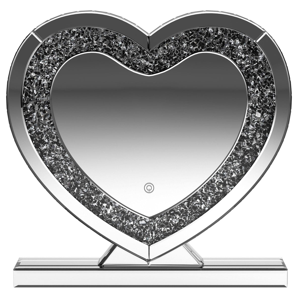 Espejo de tocador Euston en forma de corazón plateado