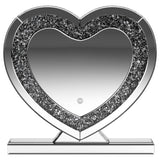 Espejo de tocador Euston en forma de corazón plateado