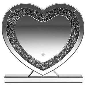 Espejo de tocador Euston en forma de corazón plateado