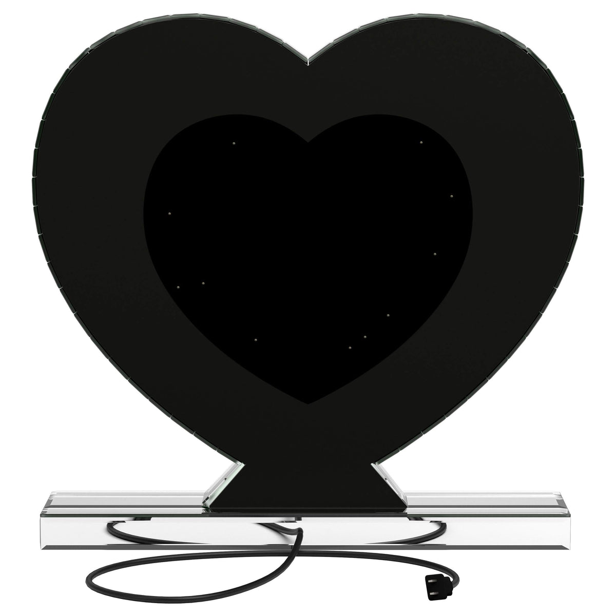 Espejo de tocador Euston en forma de corazón plateado