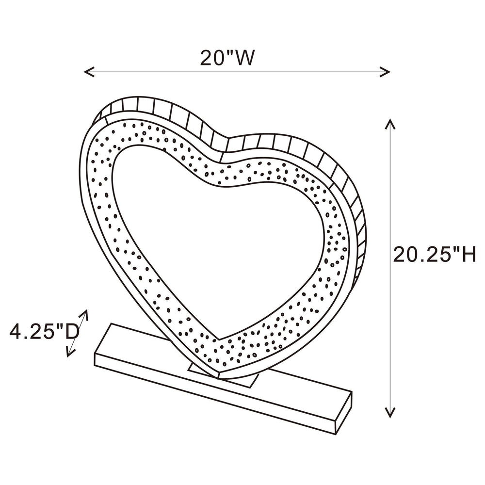 Espejo de tocador Euston en forma de corazón plateado
