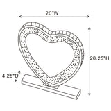 Espejo de tocador Euston en forma de corazón plateado