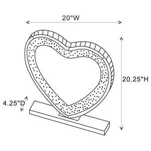 Espejo de tocador Euston en forma de corazón plateado
