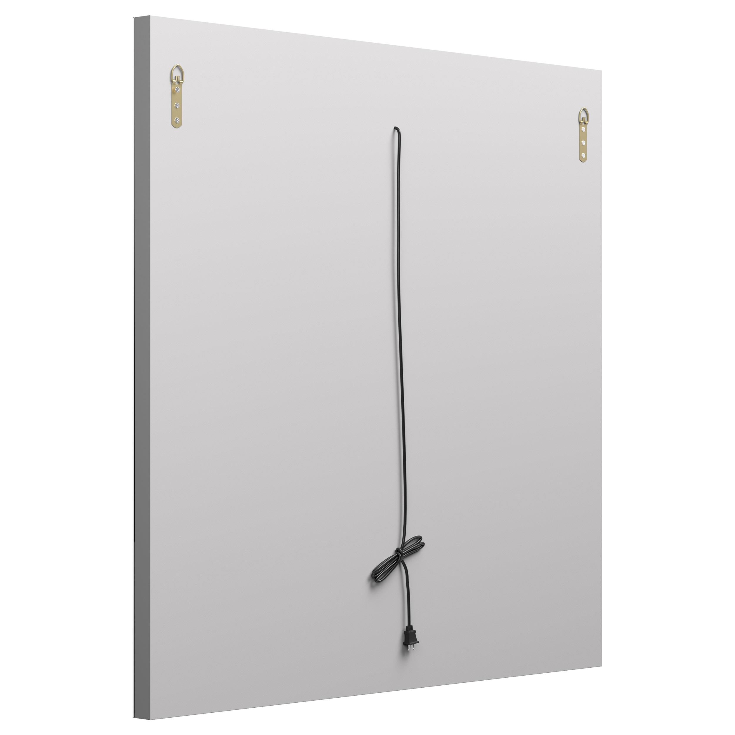 Theresa 39 x 39 Inch Wall Mirror with LED Lighting Silver