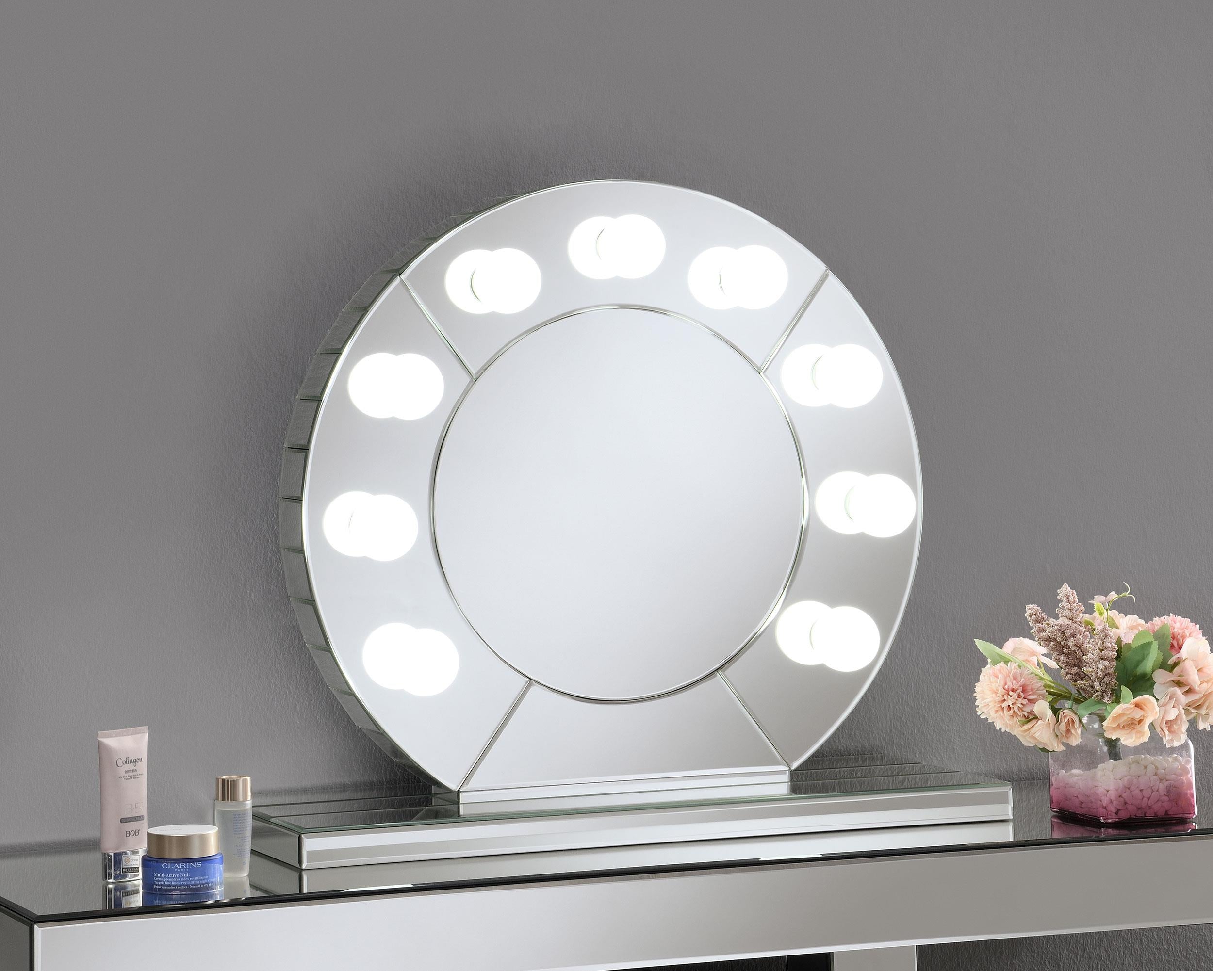 LED Table Vanity Mirror Silver