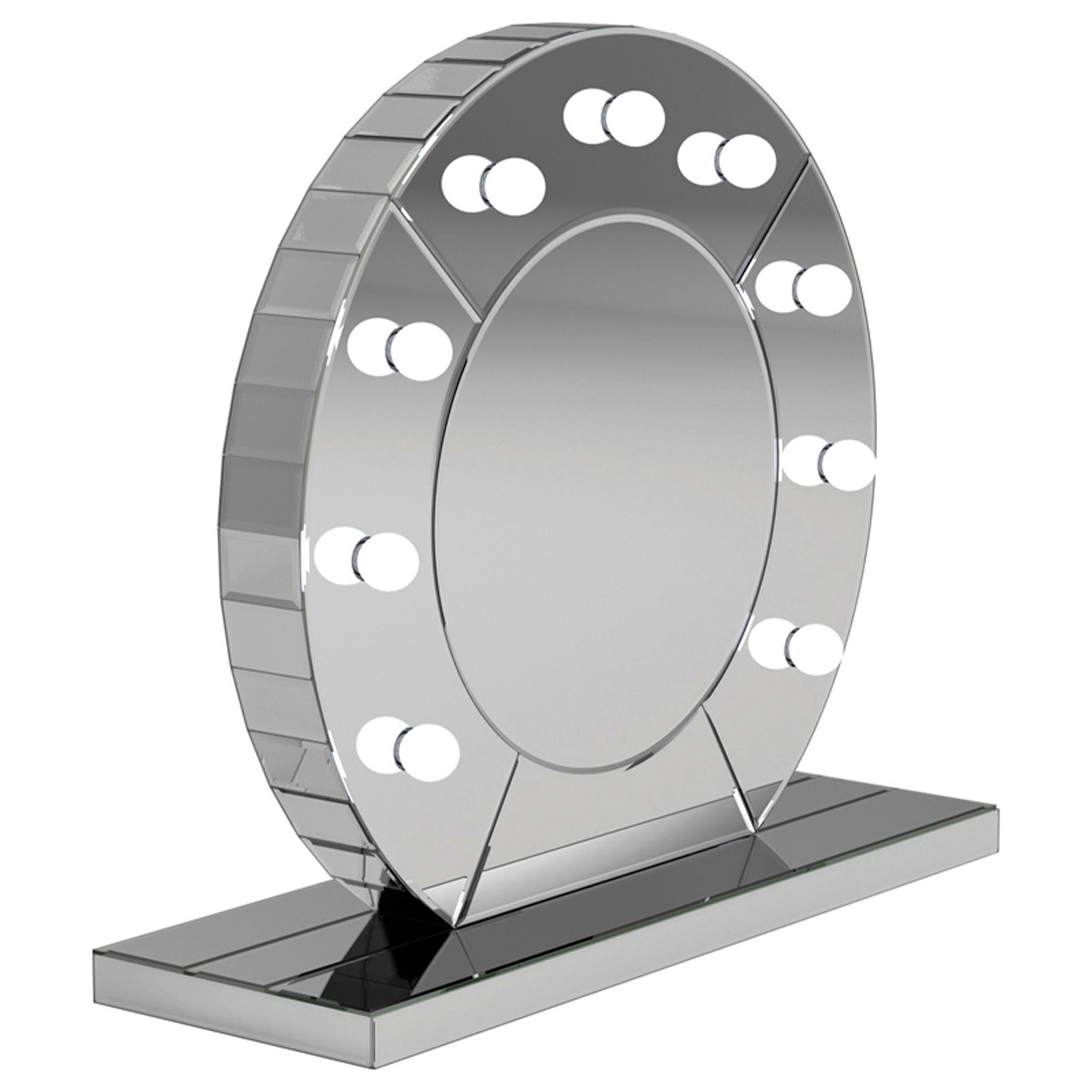 LED Table Vanity Mirror Silver