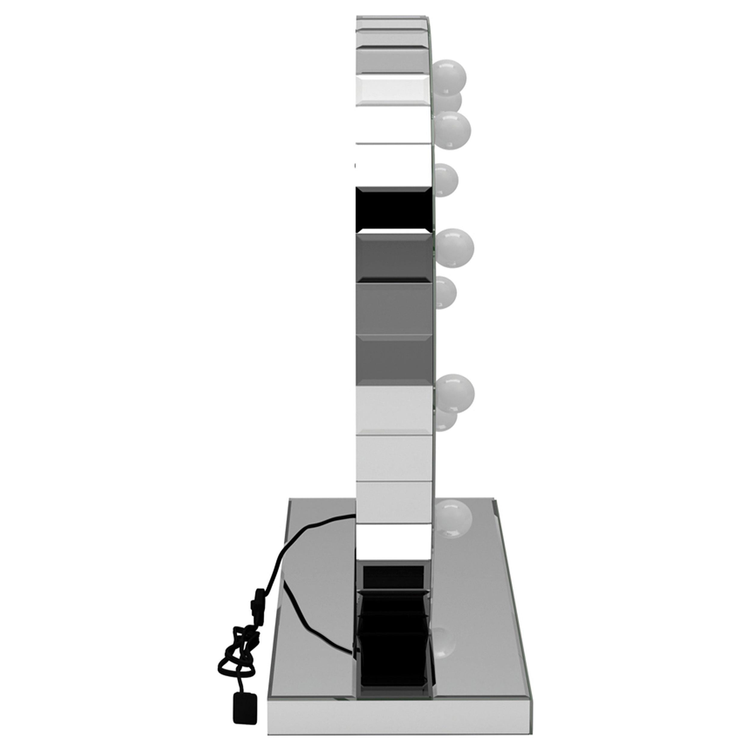 LED Table Vanity Mirror Silver