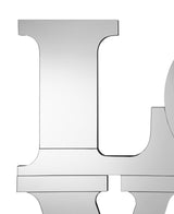 Keiran 40 x 40 Inch LOVE Lettered Wall Mirror Silver