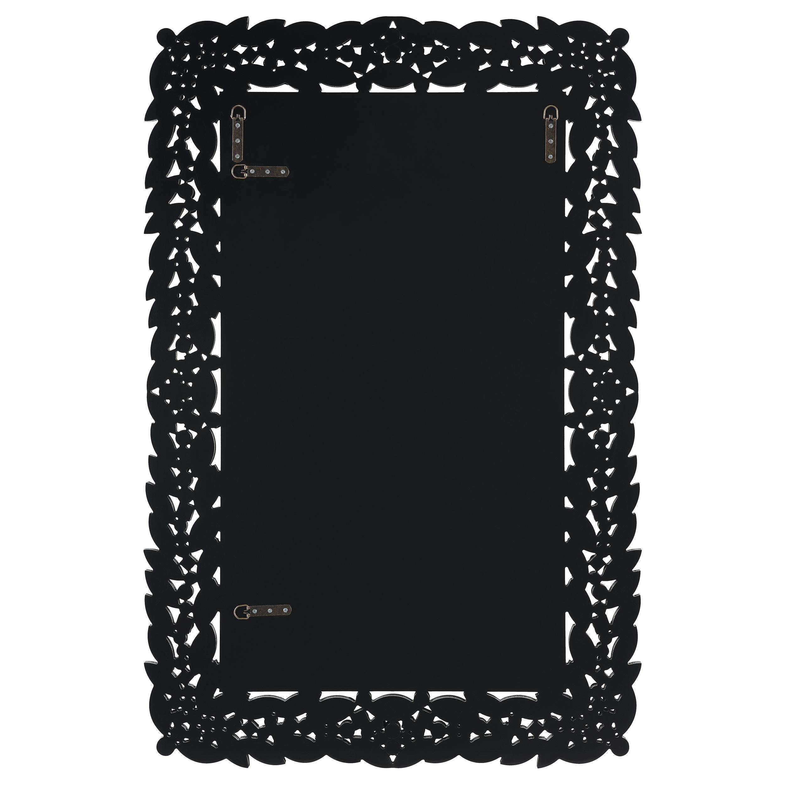 Cecily 32 x 47 Inch Leaf Border Crystal Wall Mirror Silver