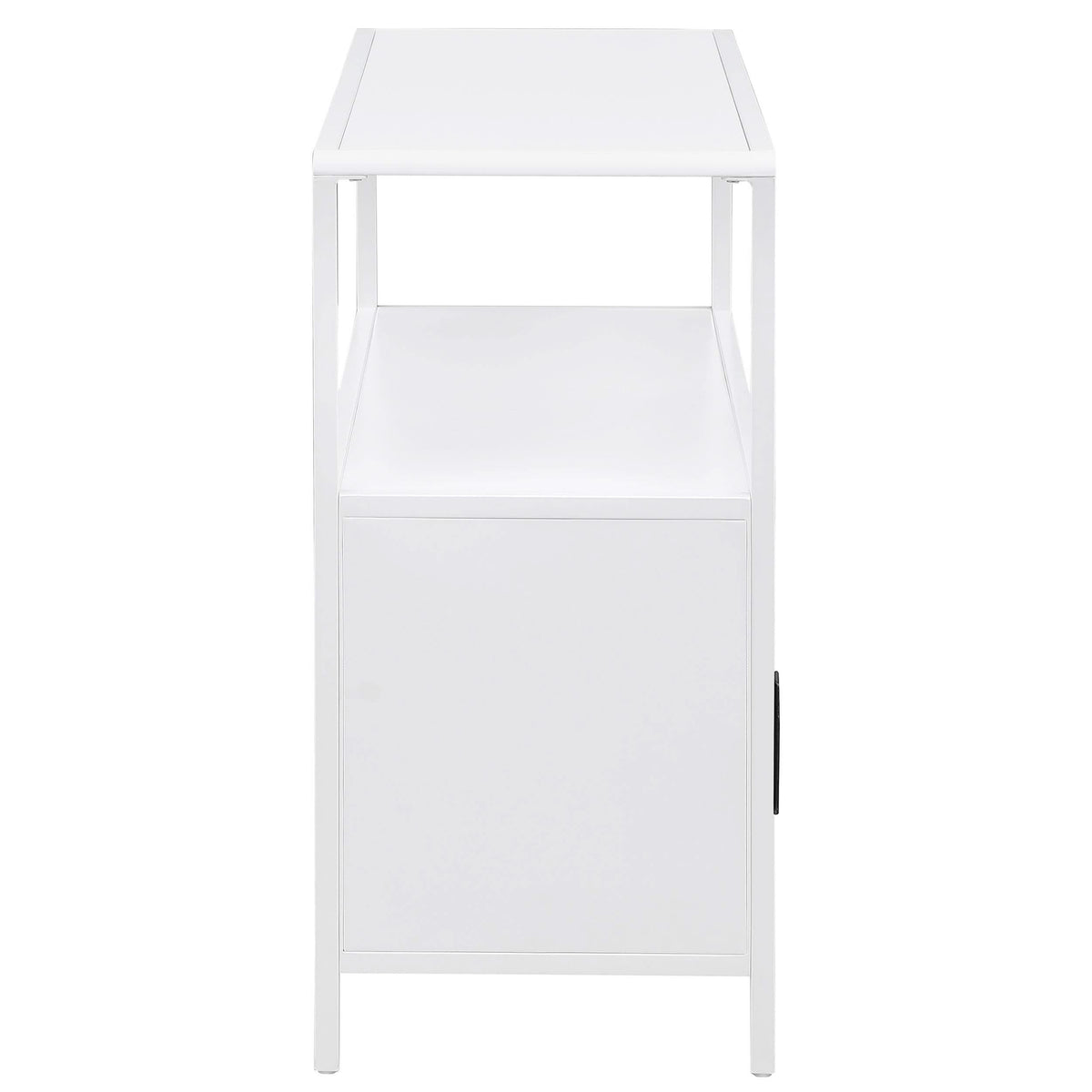 Amherst 2-door Radio Weave Cane Metal Accent Cabinet White