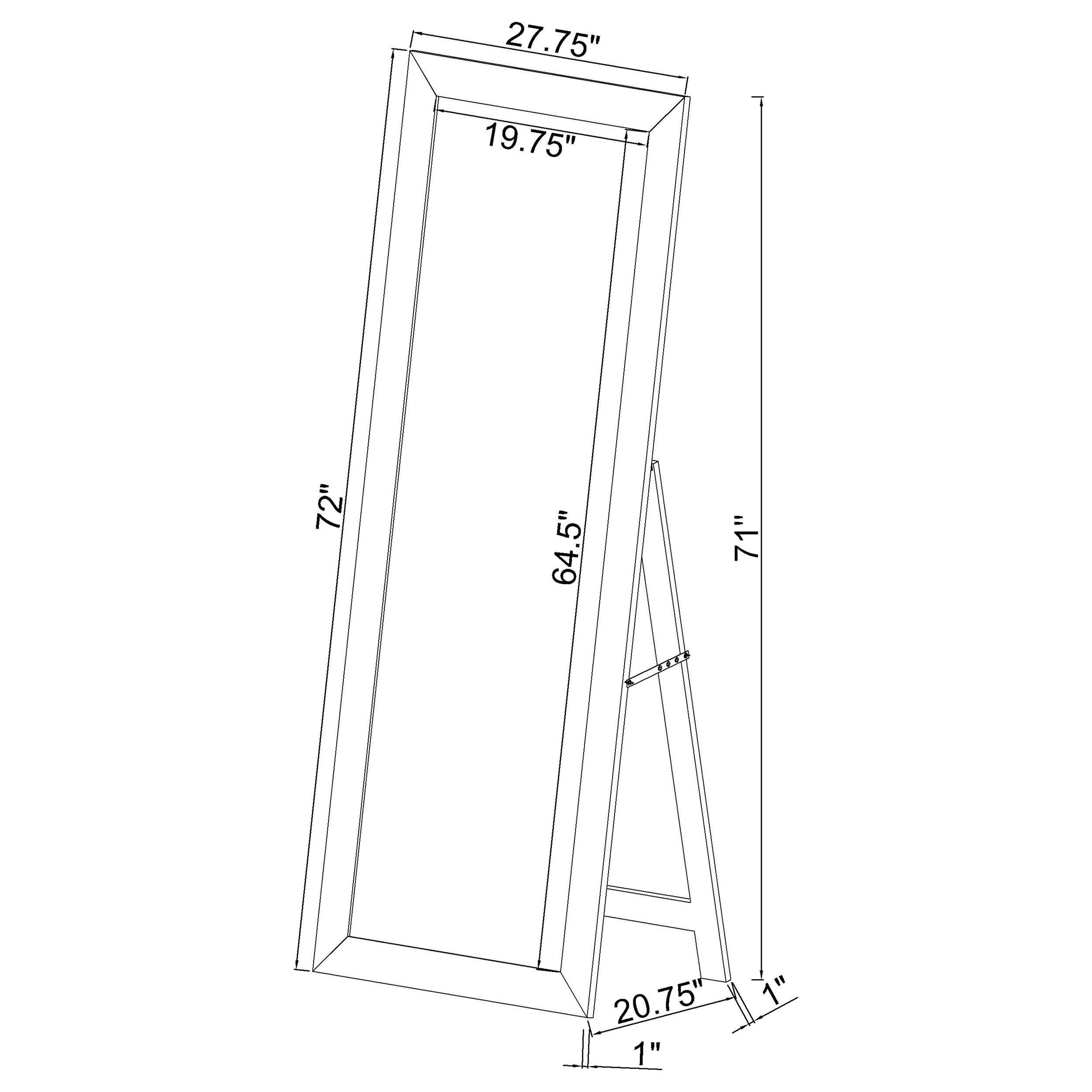 Cadence Tempered Glass Full Length Standing Mirror Black Oak