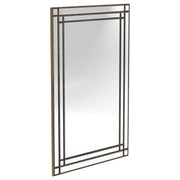 Liam 32 x 47 Inch Rectangular Beaded Trim Wall Mirror Silver