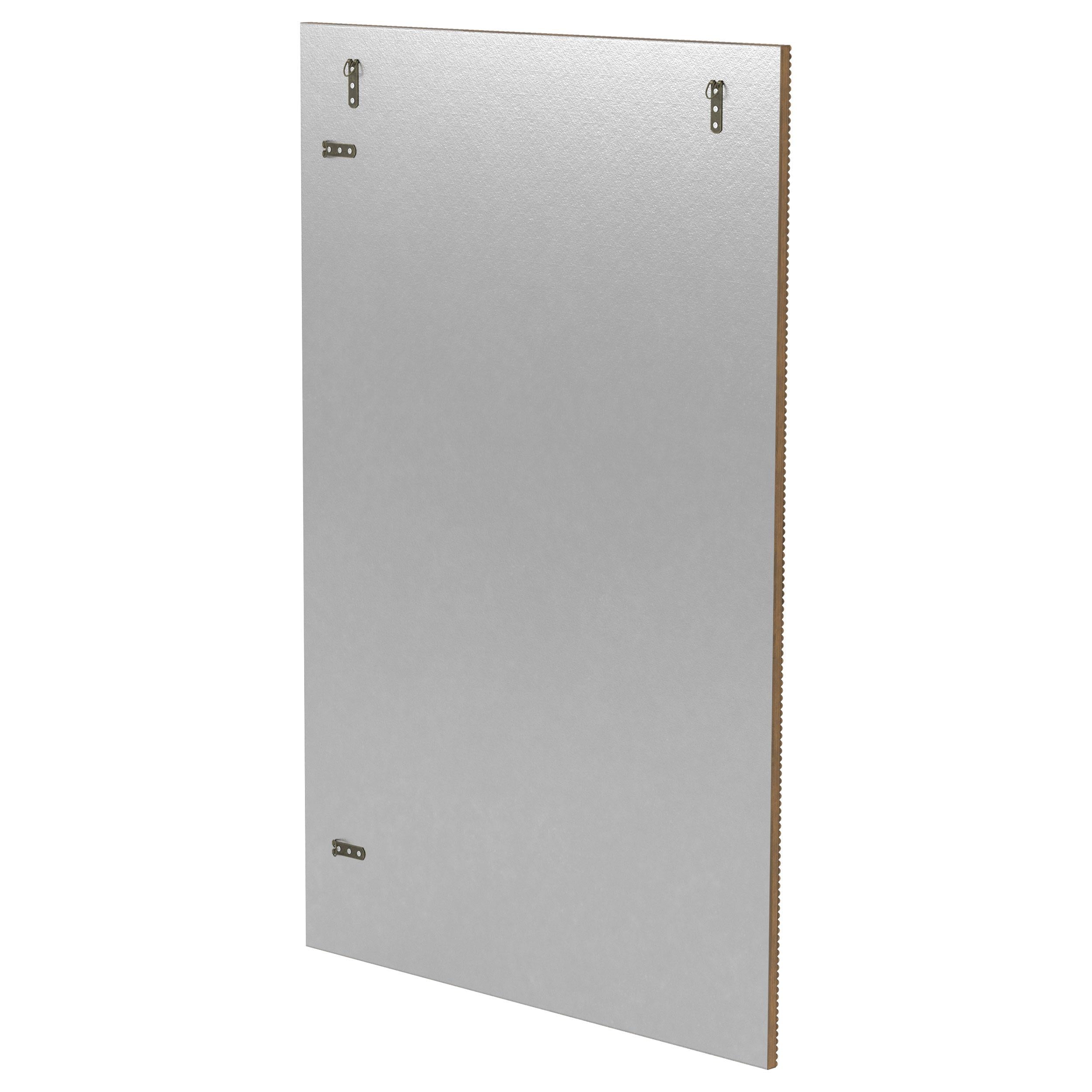 Liam 32 x 47 Inch Rectangular Beaded Trim Wall Mirror Silver