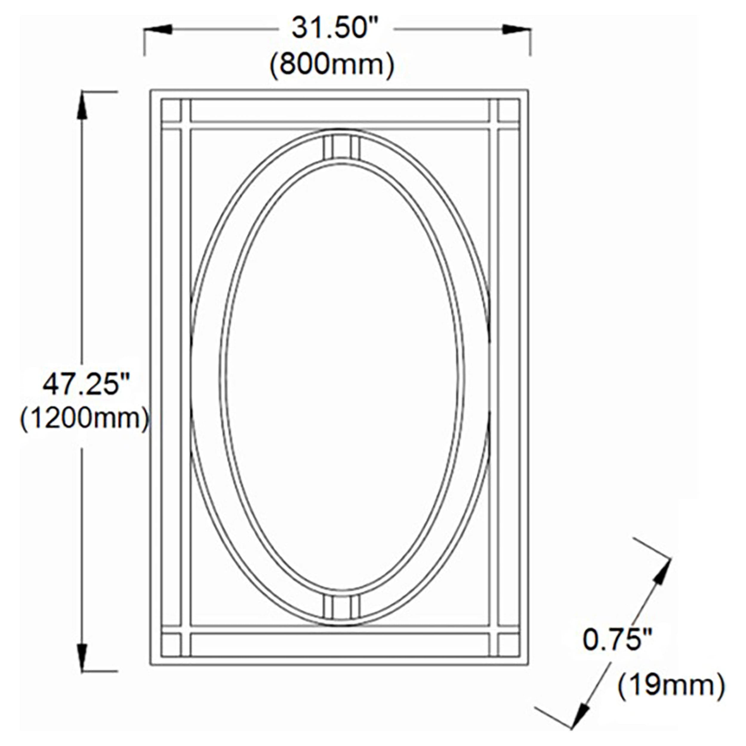 32 x 47 Inch Bevel Edge Framed Wall Mirror Black