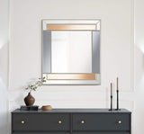 Braylin 38 x 40 Inch Wall Mirror Champagne and Silver