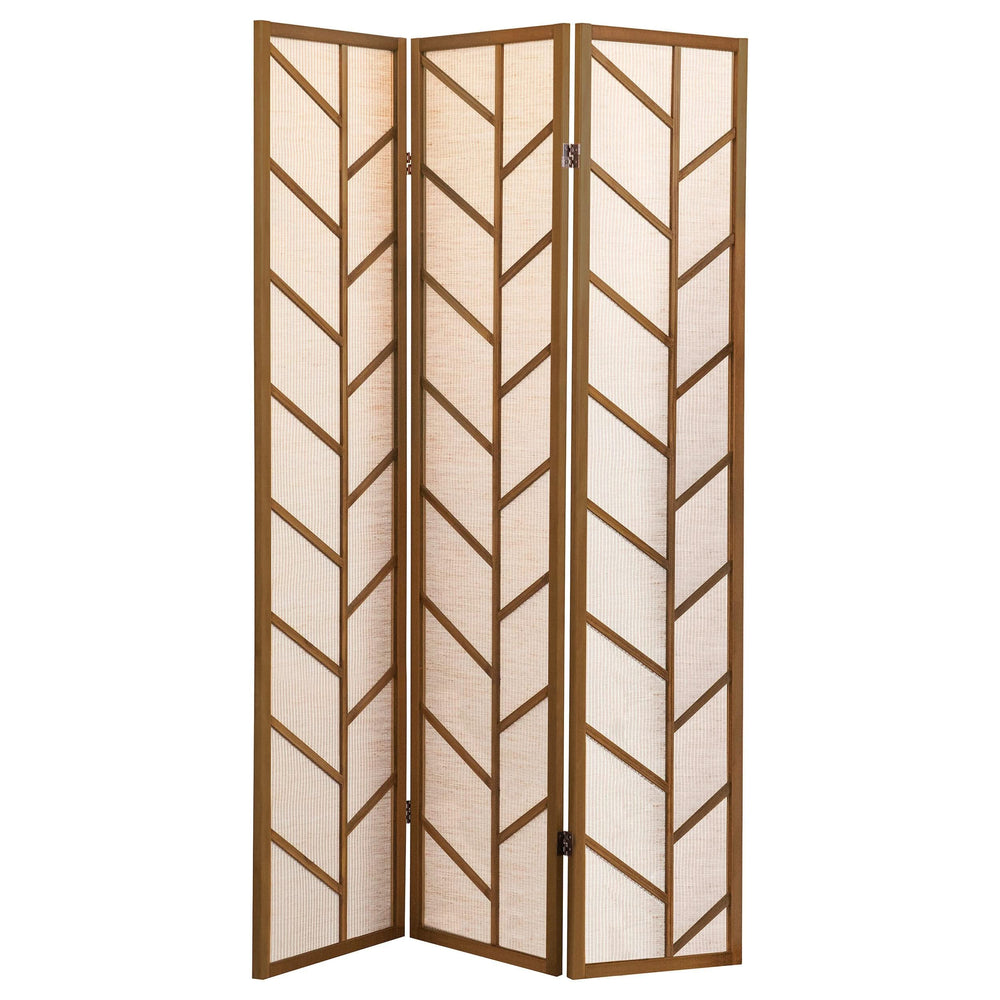 Biombo plegable Shoji de 3 paneles Mila en nogal